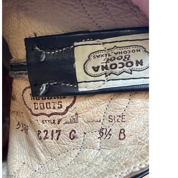 Nacona Boots Women's Size 5.5B Black Leather Western Cowboy Boots 8217G - Picture 2 of 10